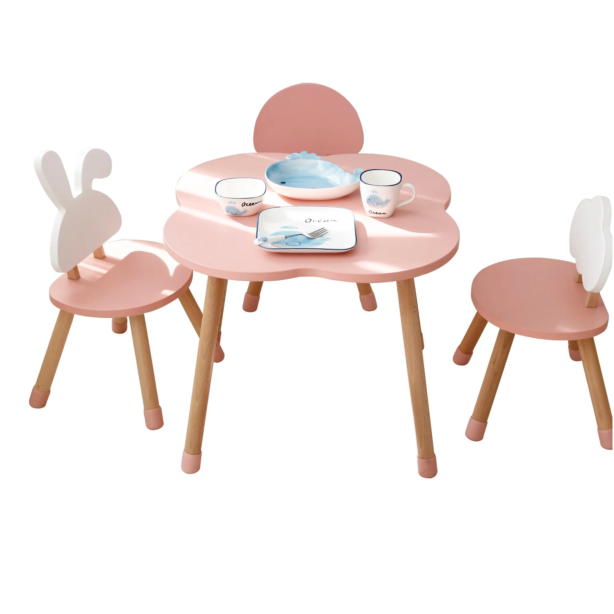 Hot Sale Table en forme de trèfle à quatre feuilles d'enfants d'étude de meubles de bureau