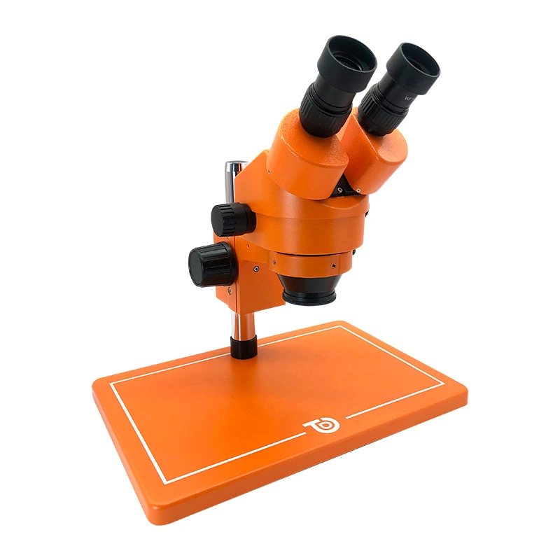 Foreign Trade Specialized Binocular Stereoscopic Microscope, Orange Adjustable, 7-45X Industrial Inspection and Maintenance Measurement Microscope