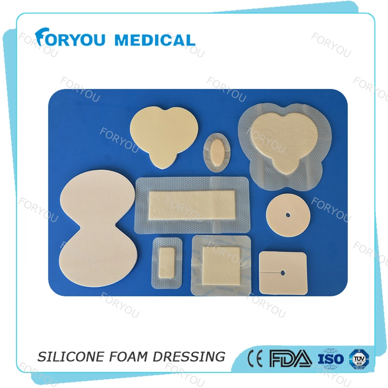 FDA 510k Diabetic Ulcer Treatment Silicone Antibacterial Foam Dressing with Border