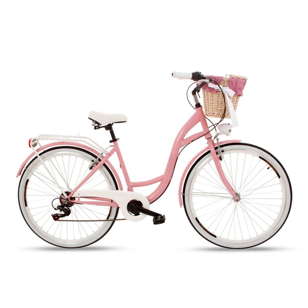 Vélo de ville à une vitesse Bicystar urbain à la mode et bon marché avec panier pour dame/femme/adulte.