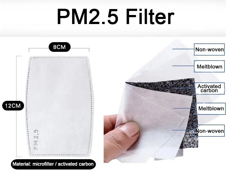 High quality/High cost performance  Cotton Reusable Face Mask with Active Carbon Filter