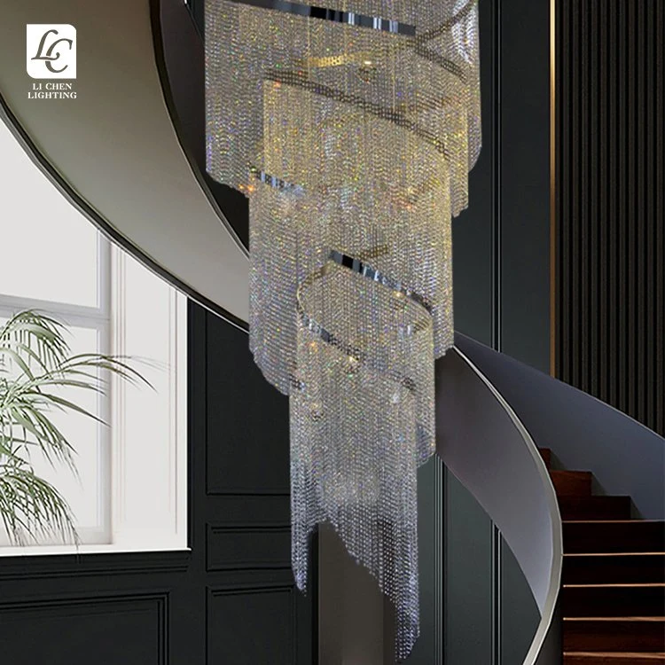 Modern Hotel Lobby Villa Decoration Large Project LED Crystal Ceilinglamp