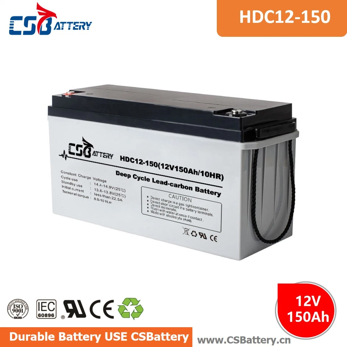 Csbattery 12V100ah Maintenance-Free-Rechargeable AGM Bateria for /Street-Lamp/Back-up/B