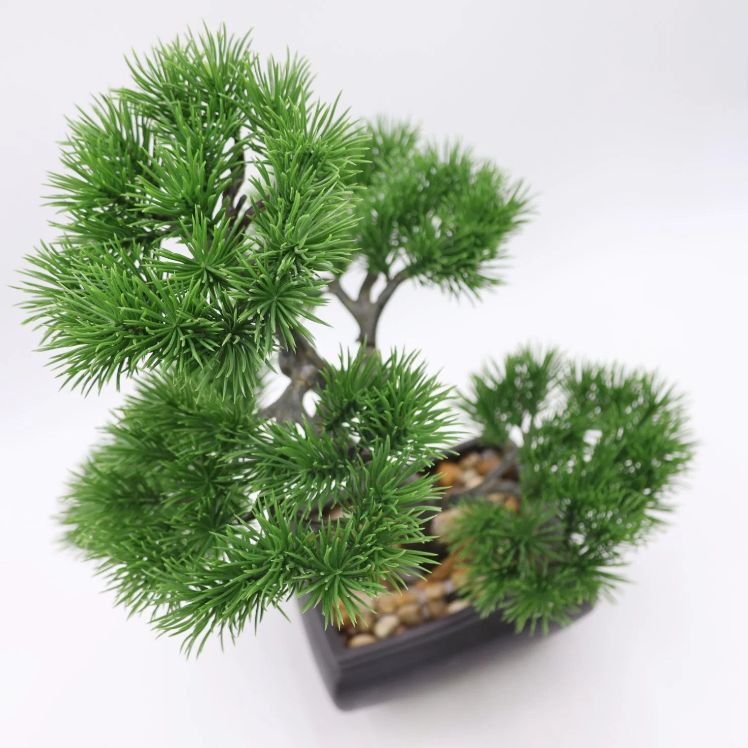 Export Hochwertige künstliche Blume Bonsai 18cm Kiefer Baum Künstliche Topfpflanze