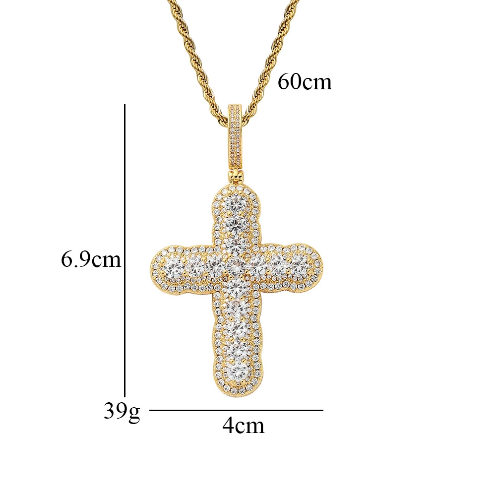 Accesorios de Hip Hop de cobre Zircon Crucifix Collar