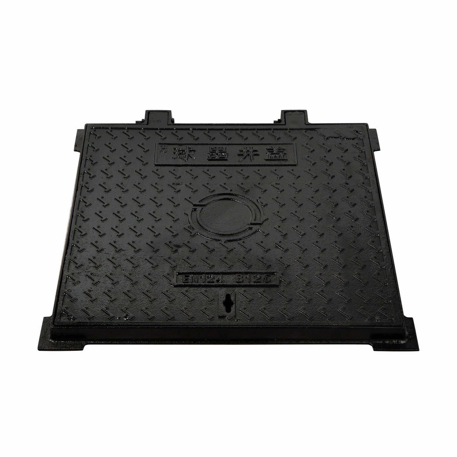 Heavy Duty Cast Ductile Iron Manhole Cover En124 600mm Length 800mm Width 50mm Thick Round Customizable Frame