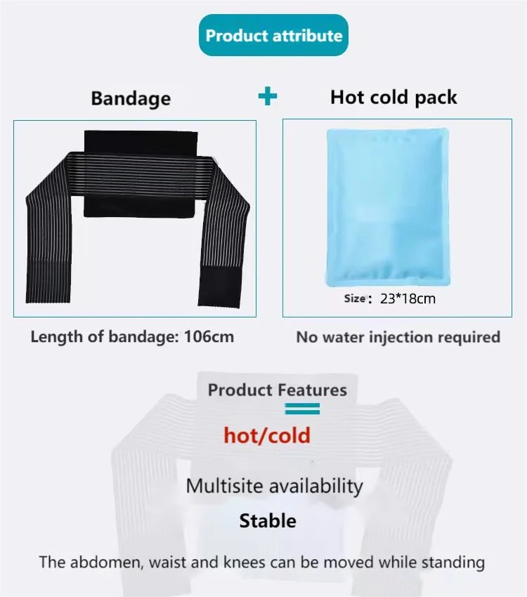 Knee Ice Pack Wrap Cold Hot Gel Pack Compression Brace Heat Support Strap for Arthritis Pain Athletic Injury