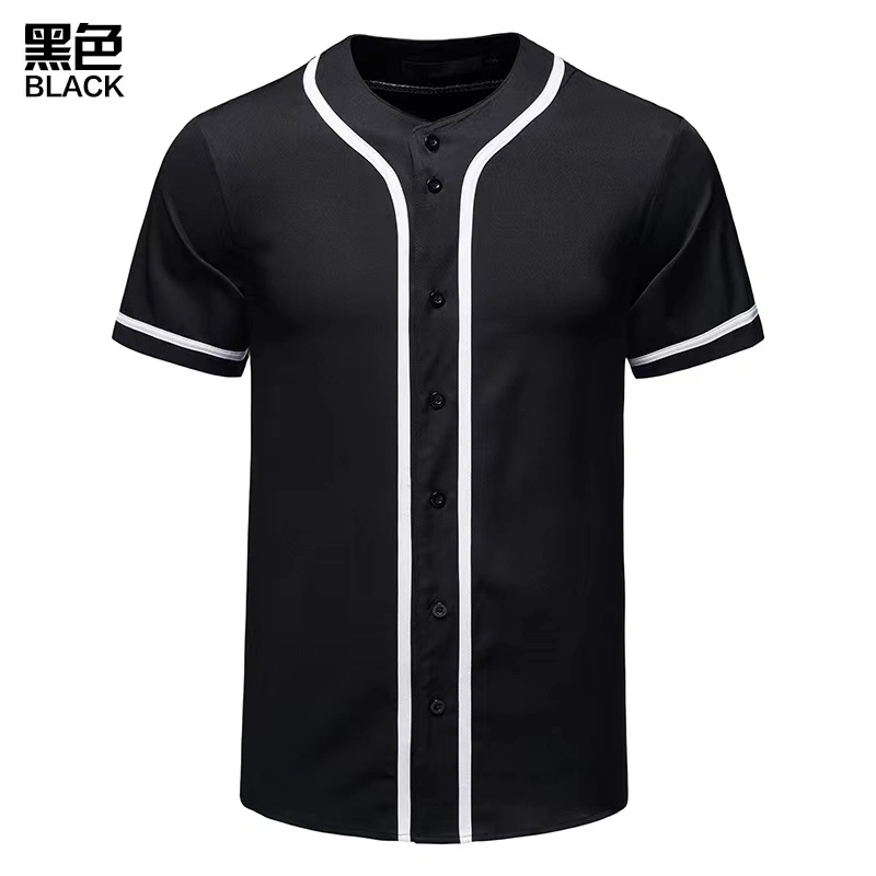 Custom Full Button Baseball Trikots Einfarbige Baseball Shirts