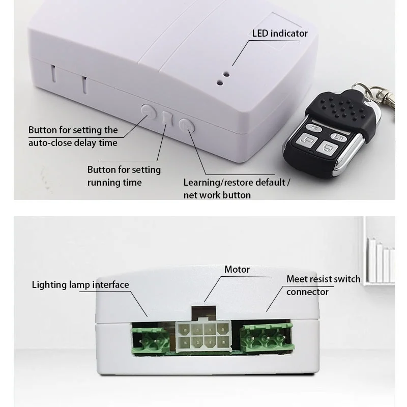 Obturador rodillo controlador WiFi pero866-WiFi Controller con la función del tiempo de ajuste, Auto-Door, resistencia rebote.