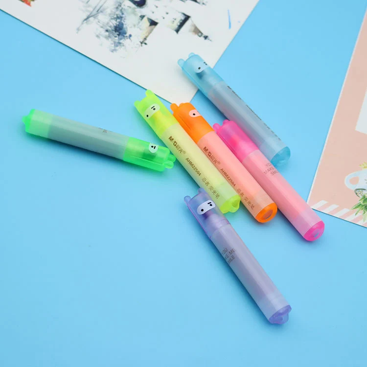 Novidade do logótipo personalizado caneta de marcador fluorescente Multicolor Mini Highlighter Promotion