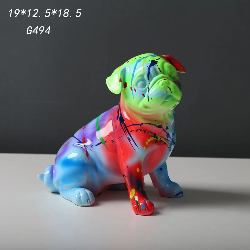 Bulldog Statue salon décor OEM résine artisanat soutien