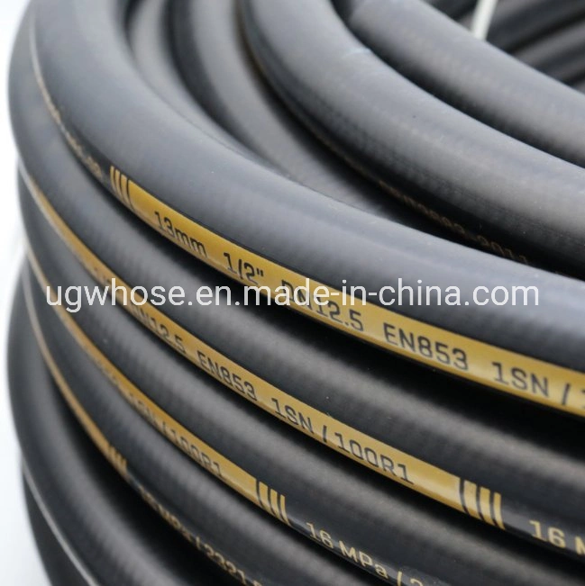 High Quality Chinese Supplier 1.5 2.5 1 2 3 4 Inch Hydraulic Rubber Hose SAE 100 R1at Rubber Hydraulic Hose Ugw Factory