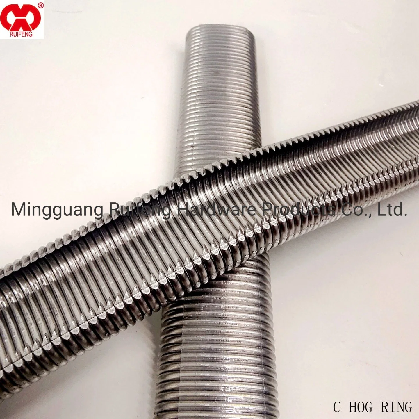 La industria Ruifeng 16ga de acero inoxidable galvanizado/ HR23 (CL24) neumático C Ring grapas en Anhui.