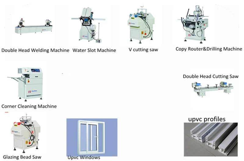 Nisen Sjz2-420*3500 máquina de ventana Sierra de inglete CNC UPVC Doble cabeza Máquina de corte