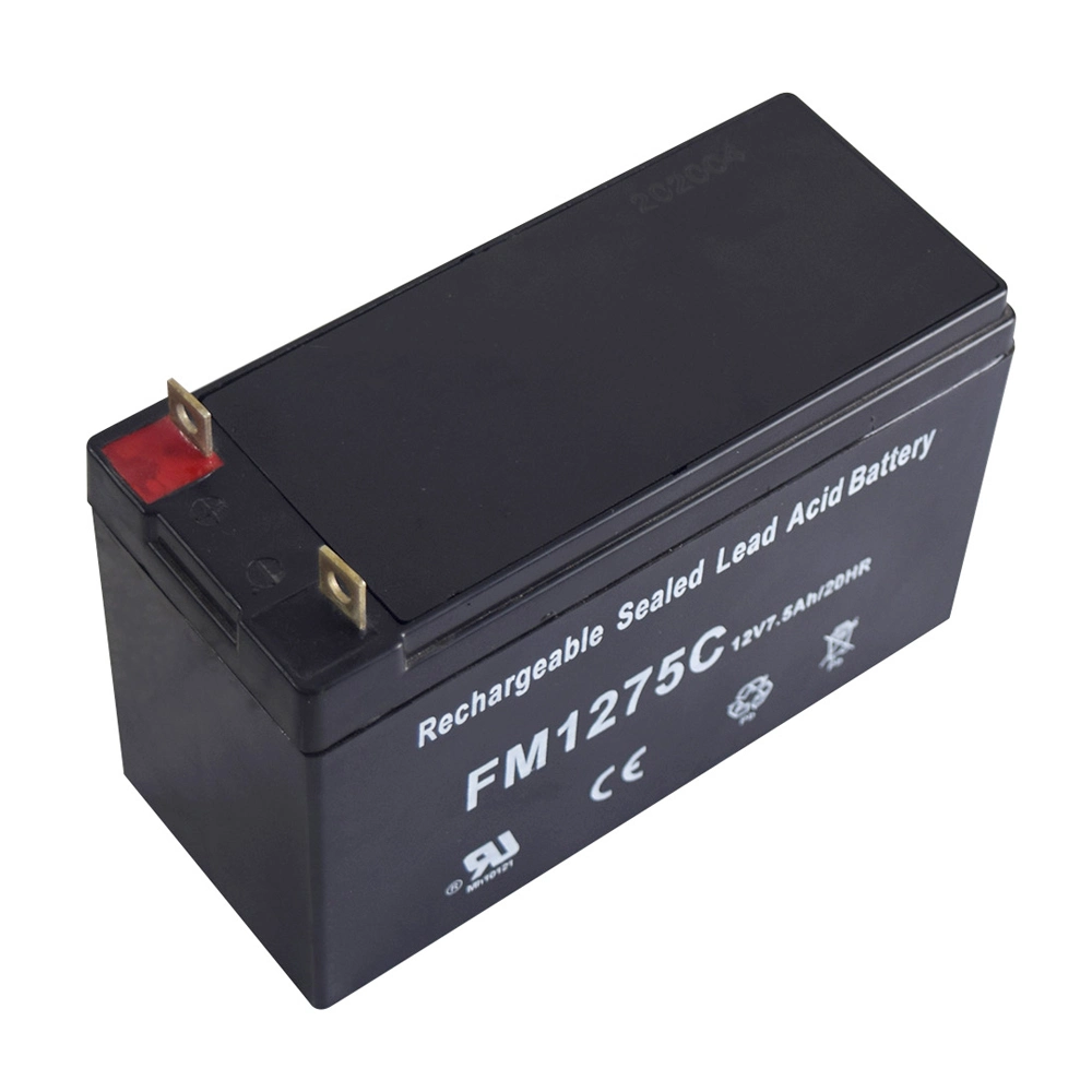 12V7.5ah Black Over-Voltage Protected Battery with Waterproof Sealed Case