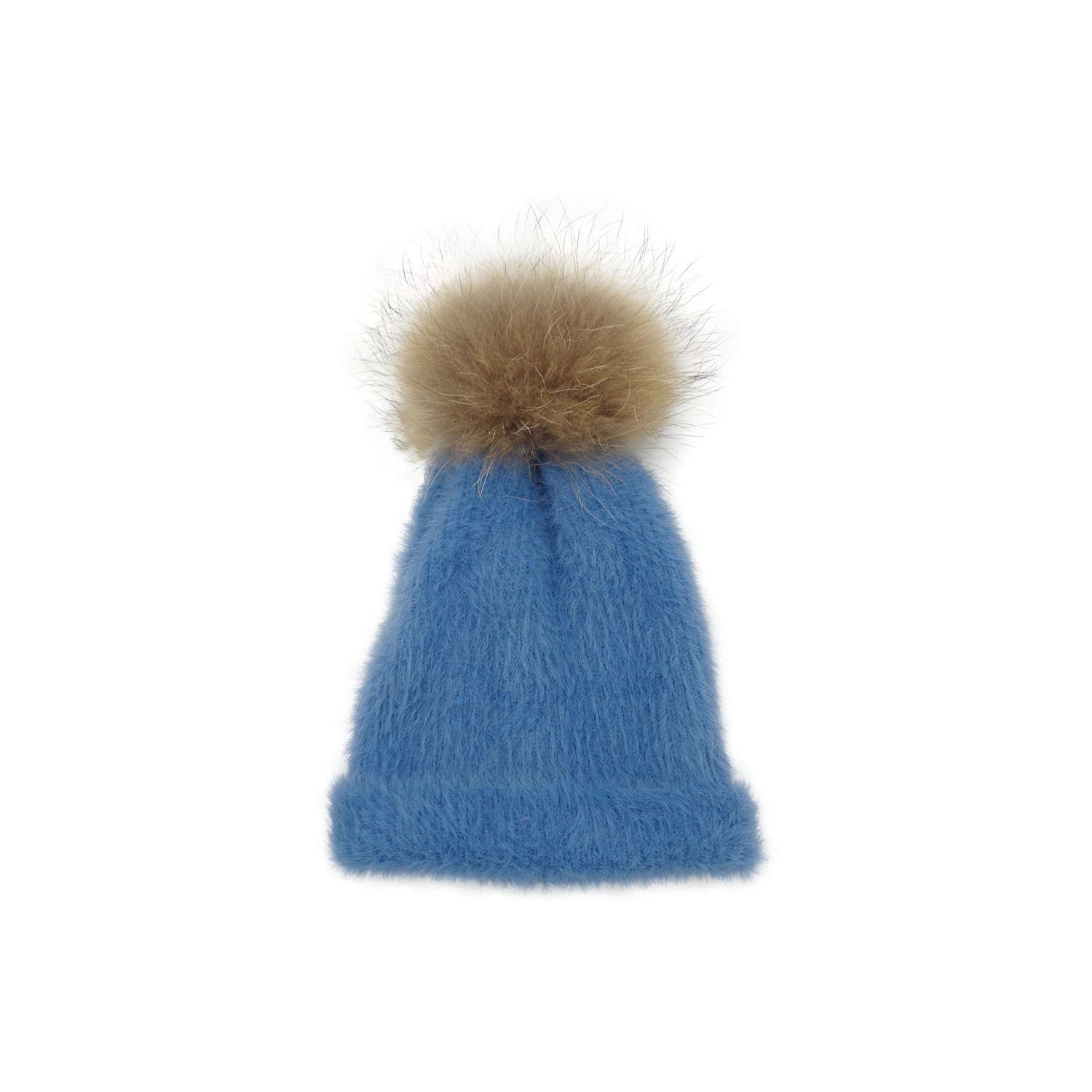 Fashion Collection Lady Knit Soft Nylon Acrylic Plush Hat