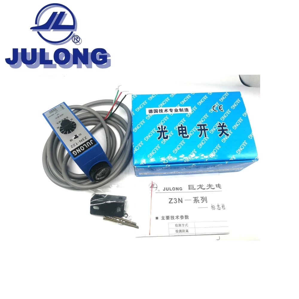 Julong Color Mark Photoelectric Sensor Z3n-Tb22-2, Green Blue Rectangle Spot Mark Sensor