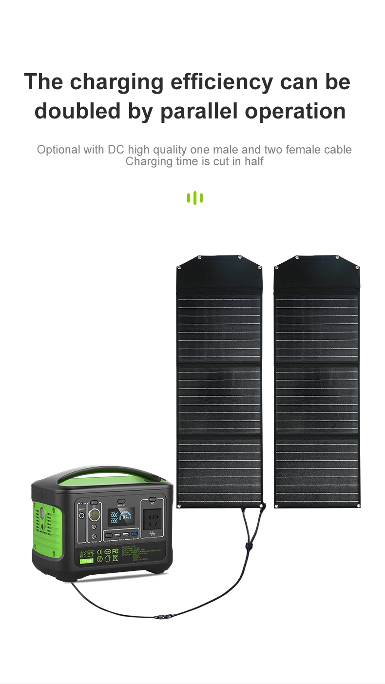 600W Portable Power Station Solar Generators Power Supply with LED Light