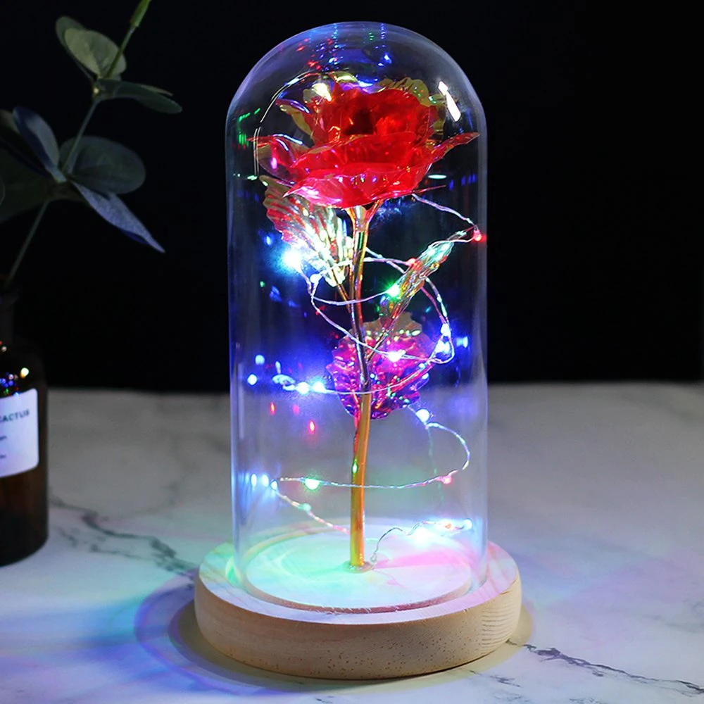 Rose Galaxy dans un dôme en verre Cadeau de fleur