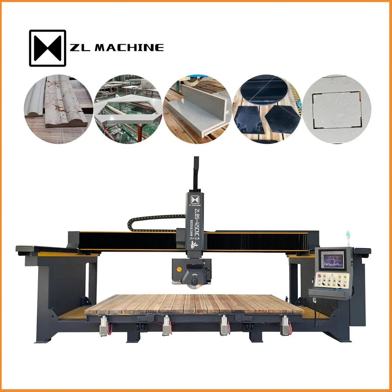 5-Axis CNC Italian System Bridge Saw Marble Granite Cutter Stone Cutting Machine Profiling Machinery for Kitchen Sink Countetop with Factory Competitive Price