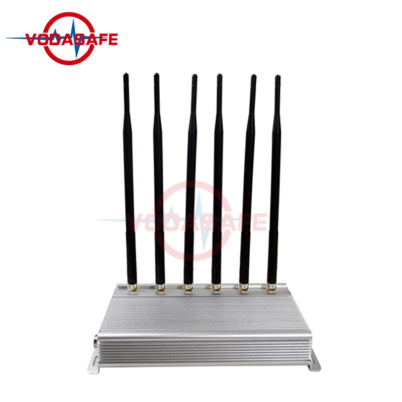 Um bom sistema de refrigeração 6 Antenas Scrambler de sinal de telefone celular com 30m de bloqueio de interferência de sinal WiFi