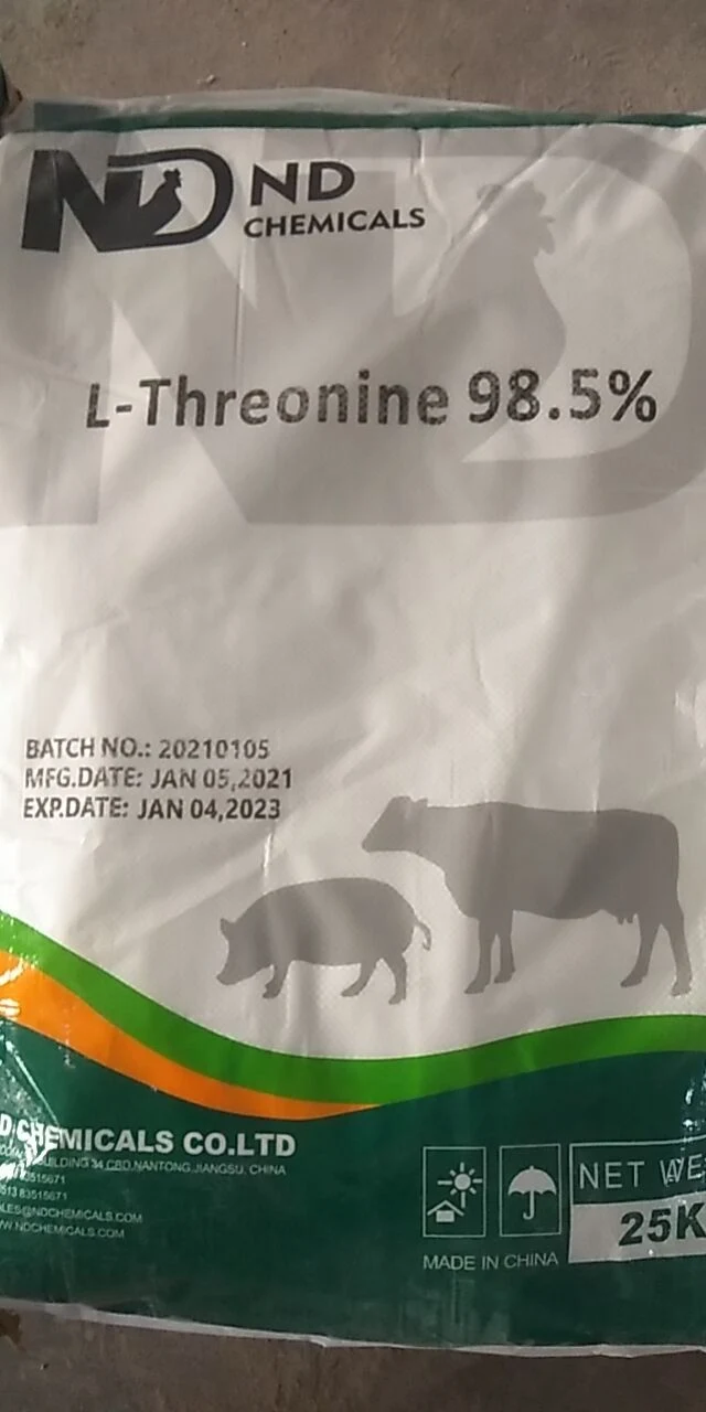 L-Threonine 98.5% إضافات تغذية الحيوانات في المصنع مع جودة عالية