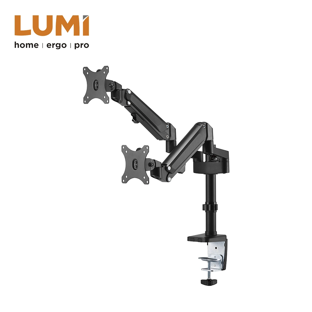 China Wholesale/Supplier Dual Monitors Lift Engine Arm Mount Heavy-Duty Desk Mount Aluminum Gas Spring Monitor Arm