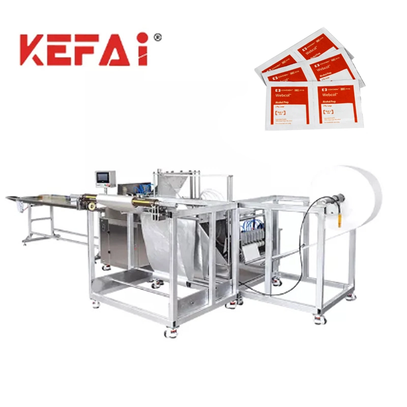 Kefai Automatic Gaze Four Side Seal 8 Lanes Alkoholwolle Tupfer Verpackungsmaschine Patch Verpackungsmaschine Preis