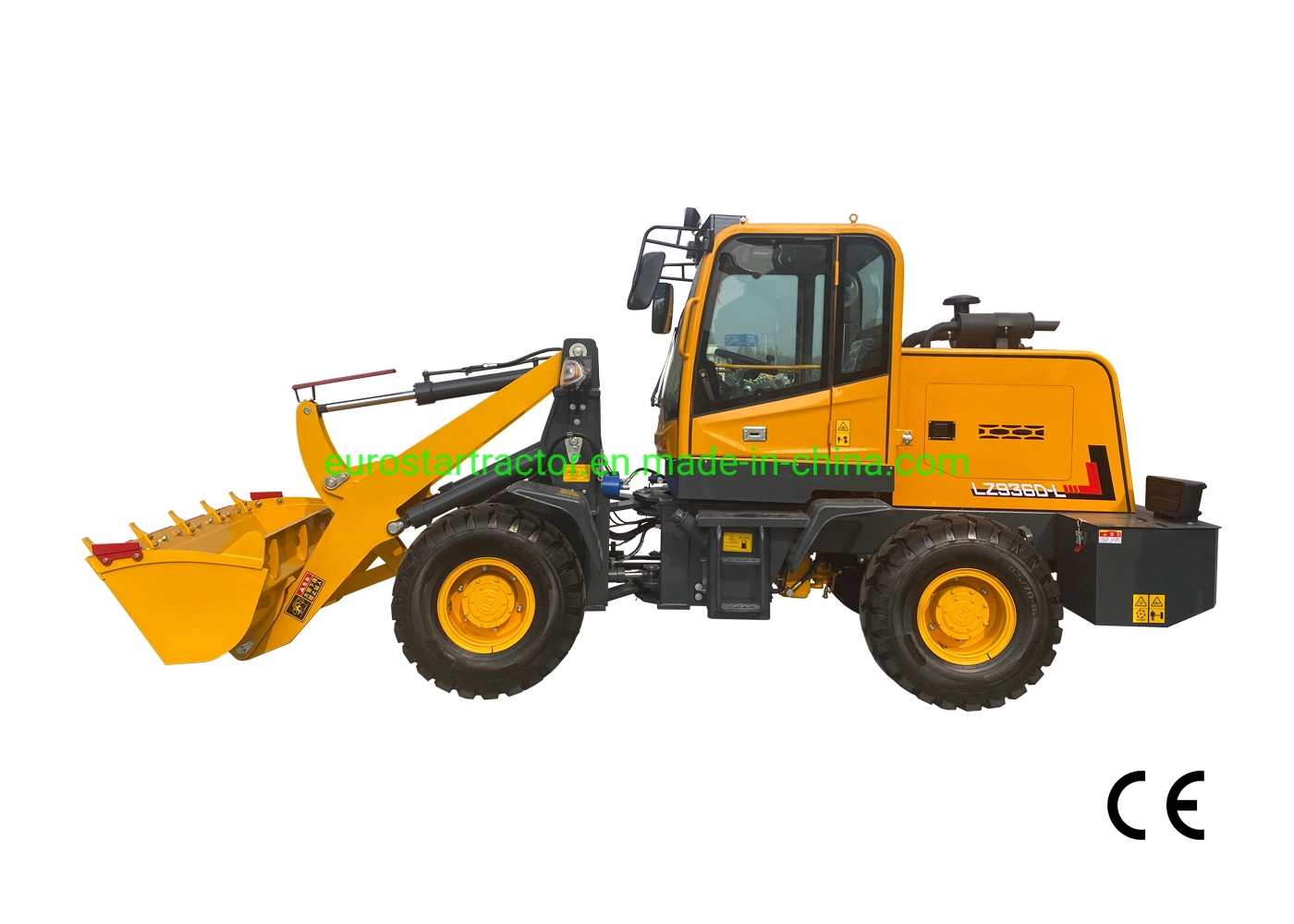 1,6T Ez936 Radlader Multi Functional Mini Small EC Approved China Construction Medium Bucket Machinery Compact Backhoe Front End Loader Bagger