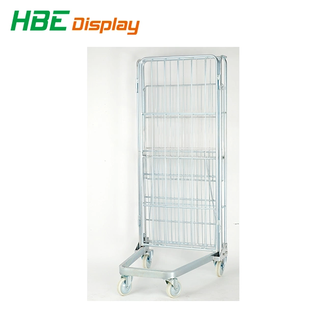 Gold Wire Metal Flexible Supermarket Roll Container