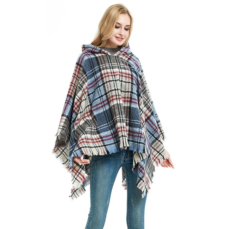 Haute qualité Capuche Châle Wrap Poncho pour les femmes