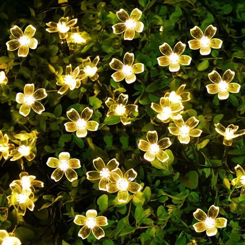 Christmas Party Holiday Solar Cherry Blossom Light String Garland Outdoor