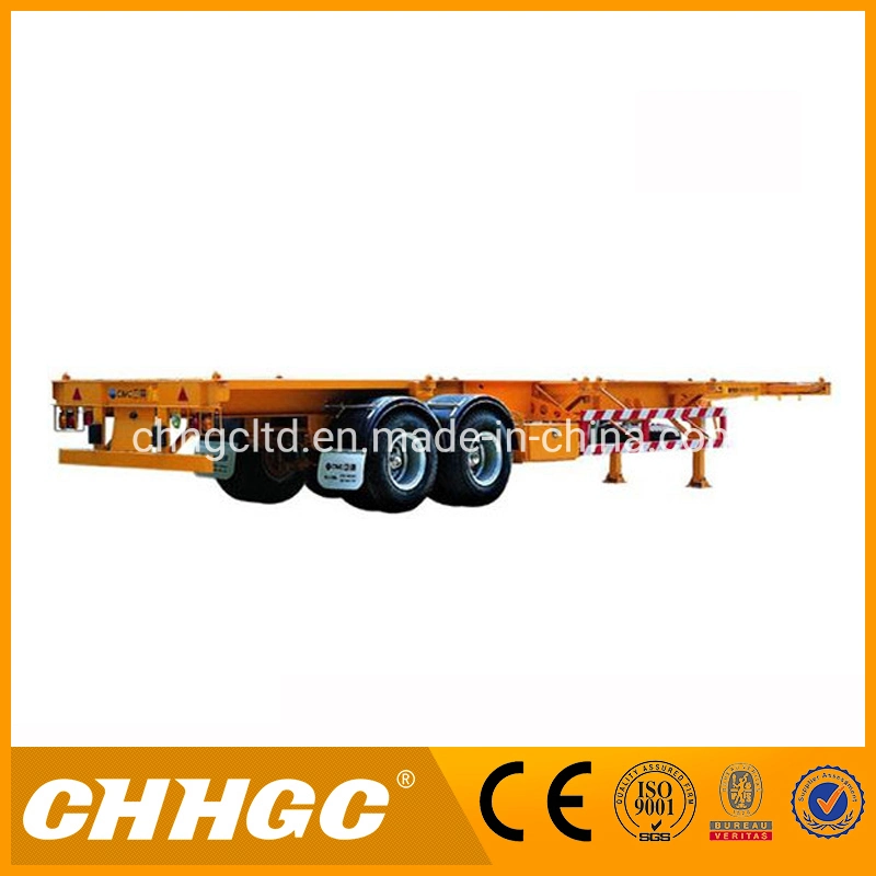 China New Model Tandem Axle 40FT Skeleton Container Trailer, Port Transport Chassis Trailer with Twist Locks