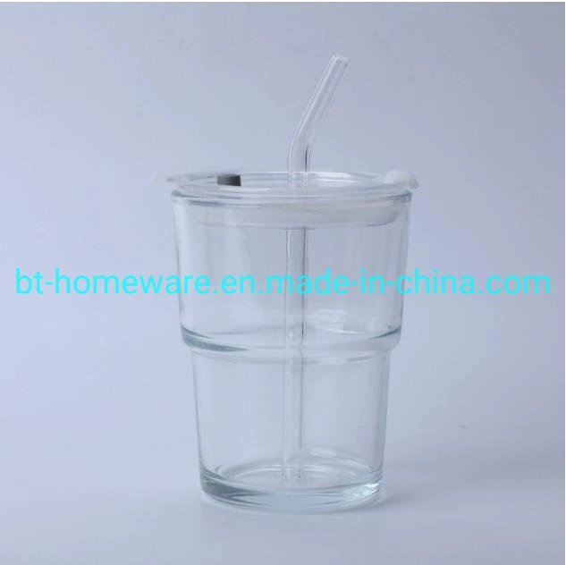 Wholesale 400ml Slub Creative High Appearance Horizontal Portable Slub Sippy Cup with Cover Straw Glass Water Cup Red Coffee Cup Juice Cup