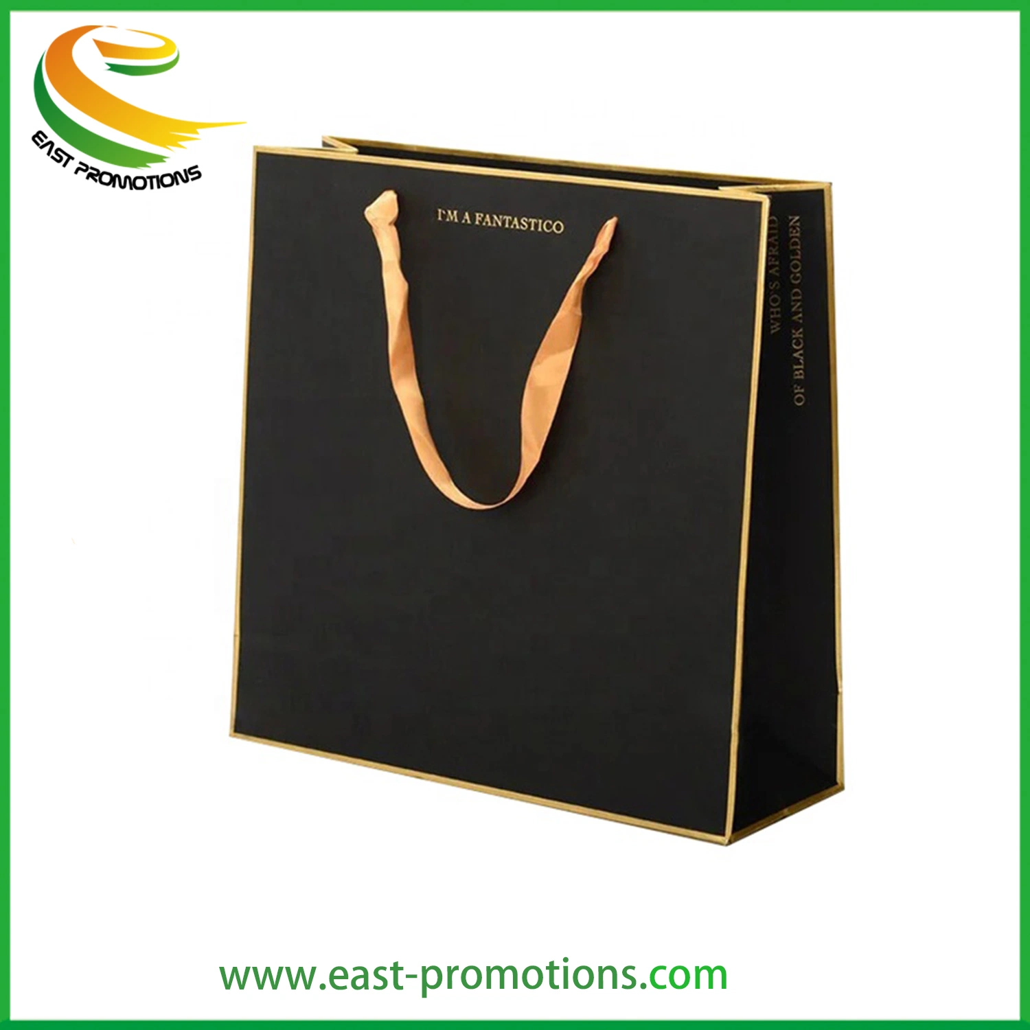 Manufacturer Custom Cheap Luxury Coated Art Paper Gift Bag Ribbon Handle with Logo Stamping