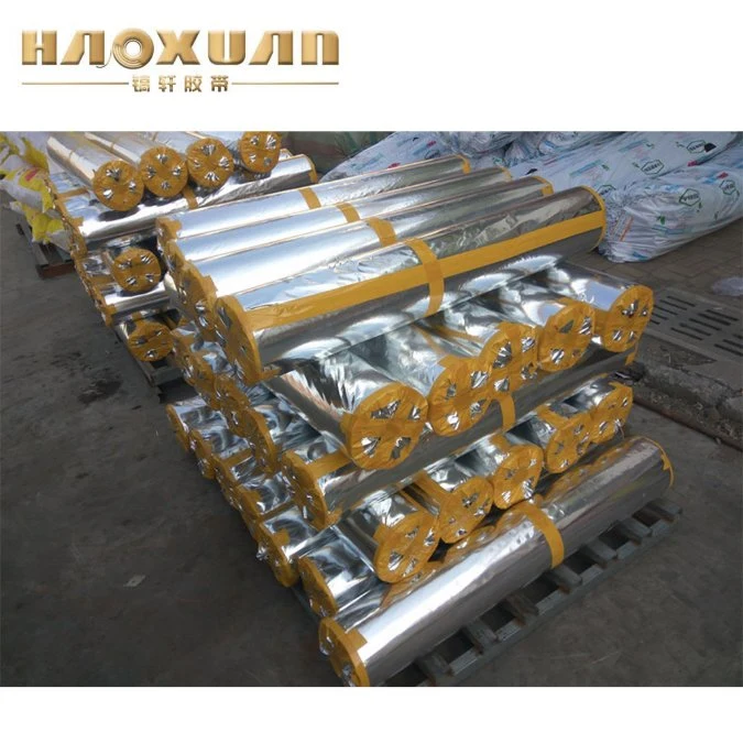 Ruban adhésif en aluminium imperméable et résistant pour HVAC, argenté et ondulé.