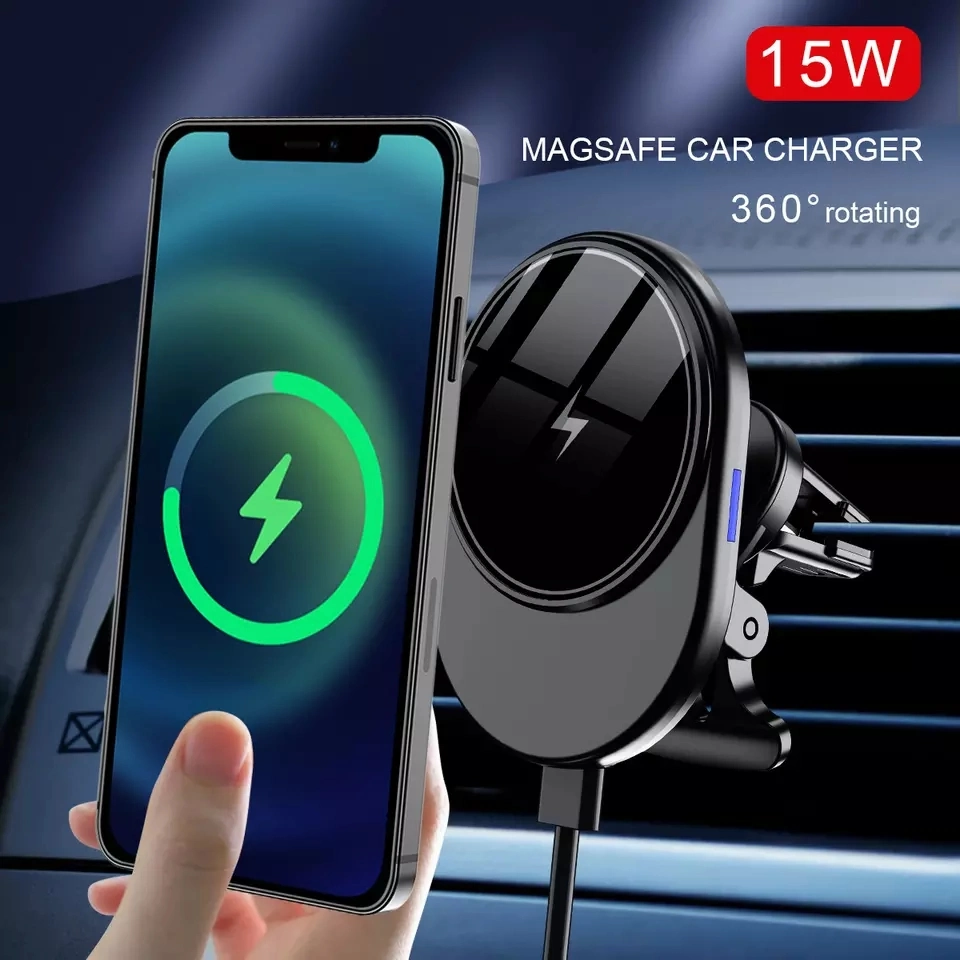 New Arrival 15W Magnetic Car Phone Holder Strong Magnet Mount Fast Charging Mobile Phone Holder with Wireless Charger for Cars