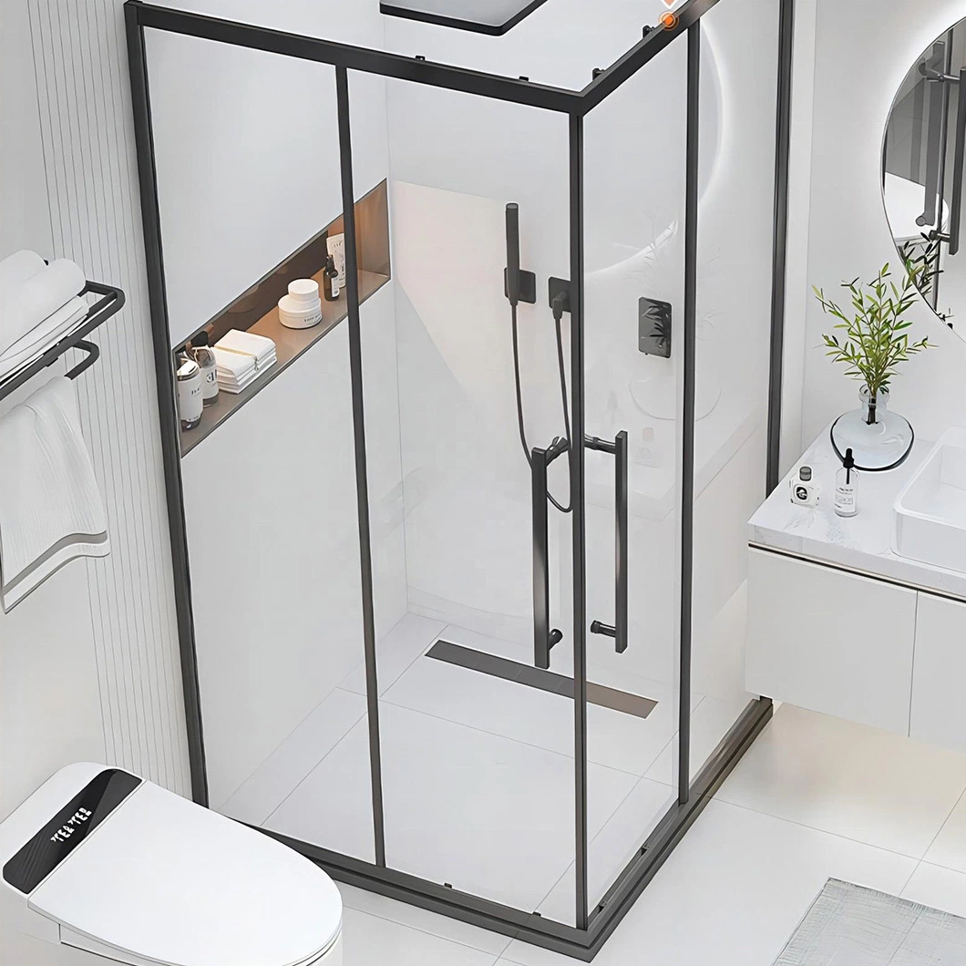 Qian Yan Luxury Handicap Showers China 304 Ss Material Luxury Bathroom Walk-in Shower Factory Stainless Steel Luxury Glass Shower Enclosure