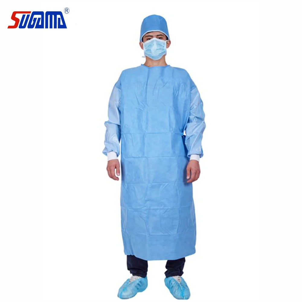 AAMI Level 2 Factory Directly Protective PP PE 40GSM Laminated Surgical Waterproof Disposable Isolation Gown