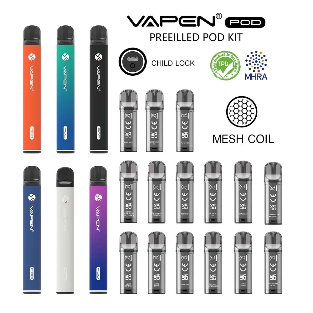 Disposable Pod E-Cigarette Gen 2 Vapen Pod Kit Multiful Flavor Choices 650 Puffs Mesh Coil Elfa Vape Electronic Cigarette Rechargeable Replaceable Vape Bar