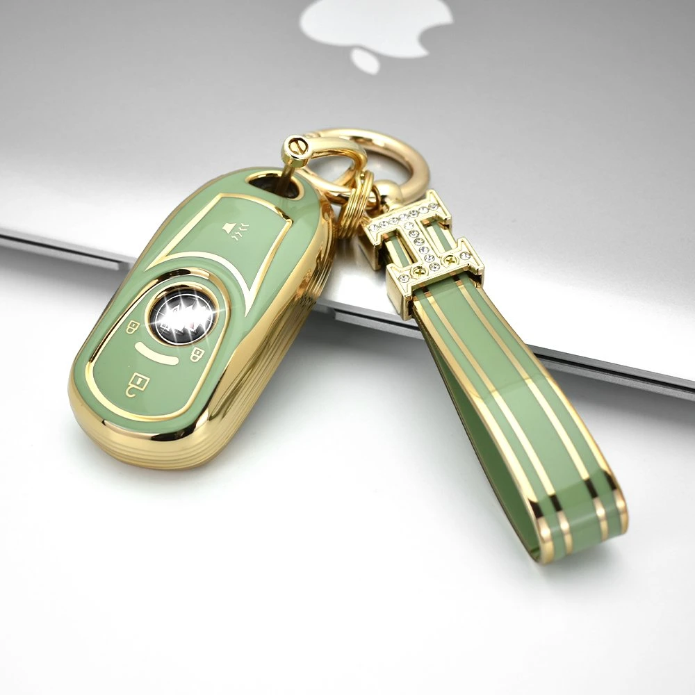 Soft Plastic TPU Golden Edge Car Key Cover for Buick