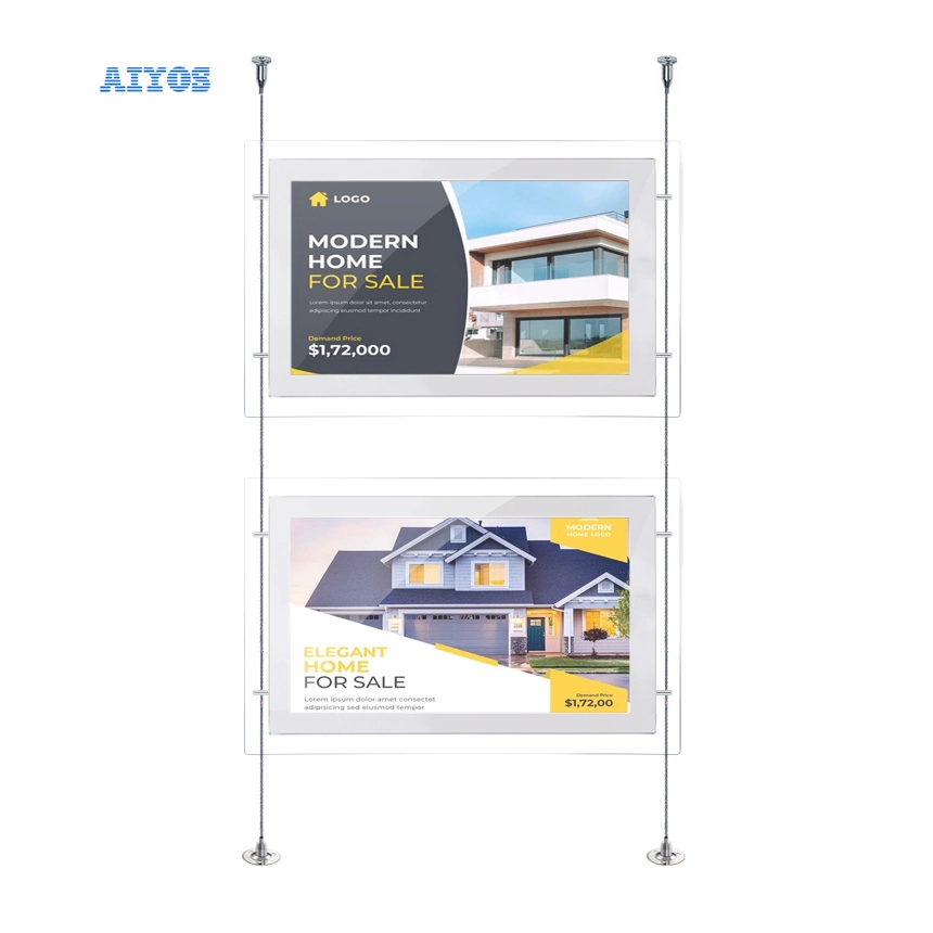 10 % de réduction de l'écran LCD Aiyos Multi pendaison Afficher Fenêtre acrylique Android WiFi pendaison LCD affiche la personnalisation de base