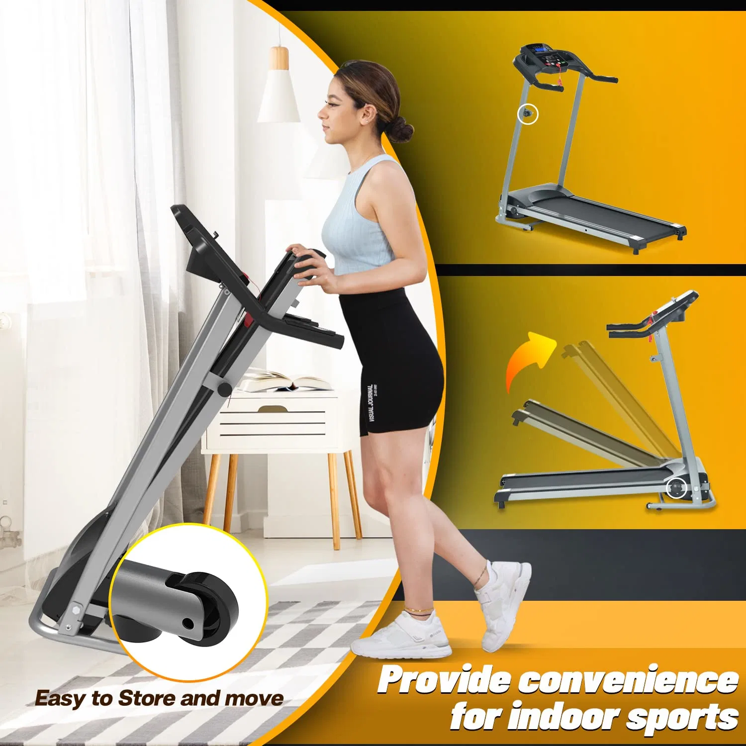 Hotselling Gym Fitness Adjustable Programs Home Foldable Electric Walking Jogging Treadmill