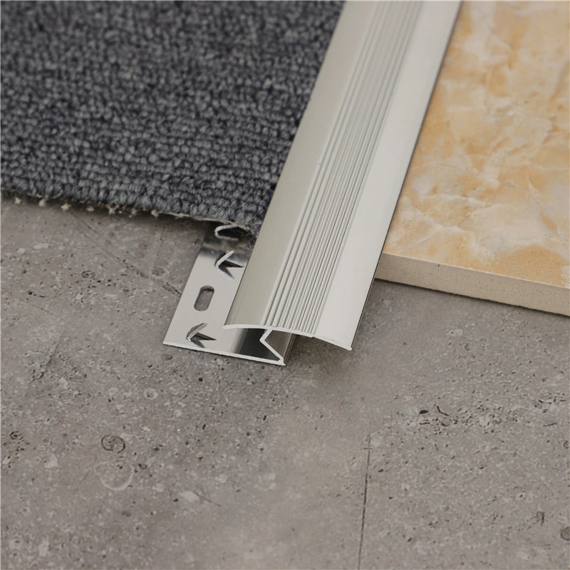 Venta al por mayor de duraderas tiras de transición de aluminio metálico para remates de alfombras en pisos