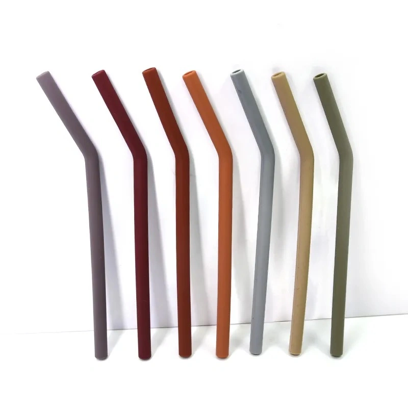 Portable Food Grade Eco Friendly Collapsible Bend Silicone Drinking Reusable Straw