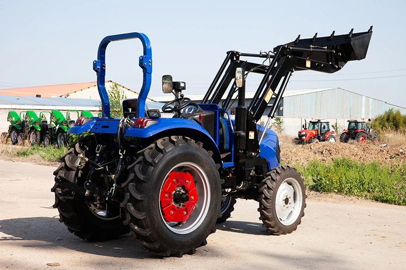 Multifunción de buena calidad 70Cv 4WD cargadora frontal Tractor agrícola con una carretilla elevadora