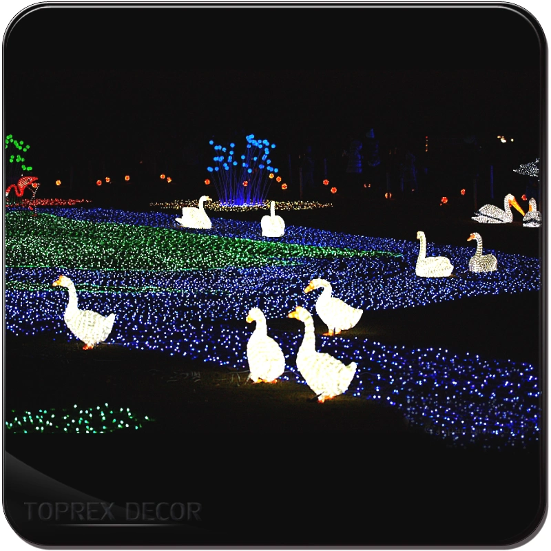 Modern Decoration Waterproof Lawn Lamp Animal Shape Swan Decorative Lighting Acrylic 3D Night Light LED Anime