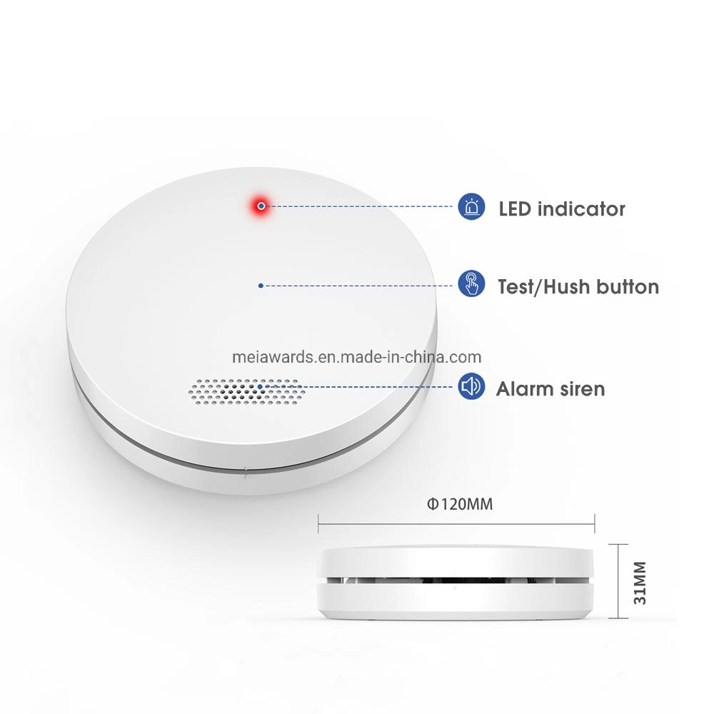 TUV BS En14604 RF 10 год литиевая батарея взаимосвязанных дыма Сигнализация Шотландия соединяют дымовой извещатель