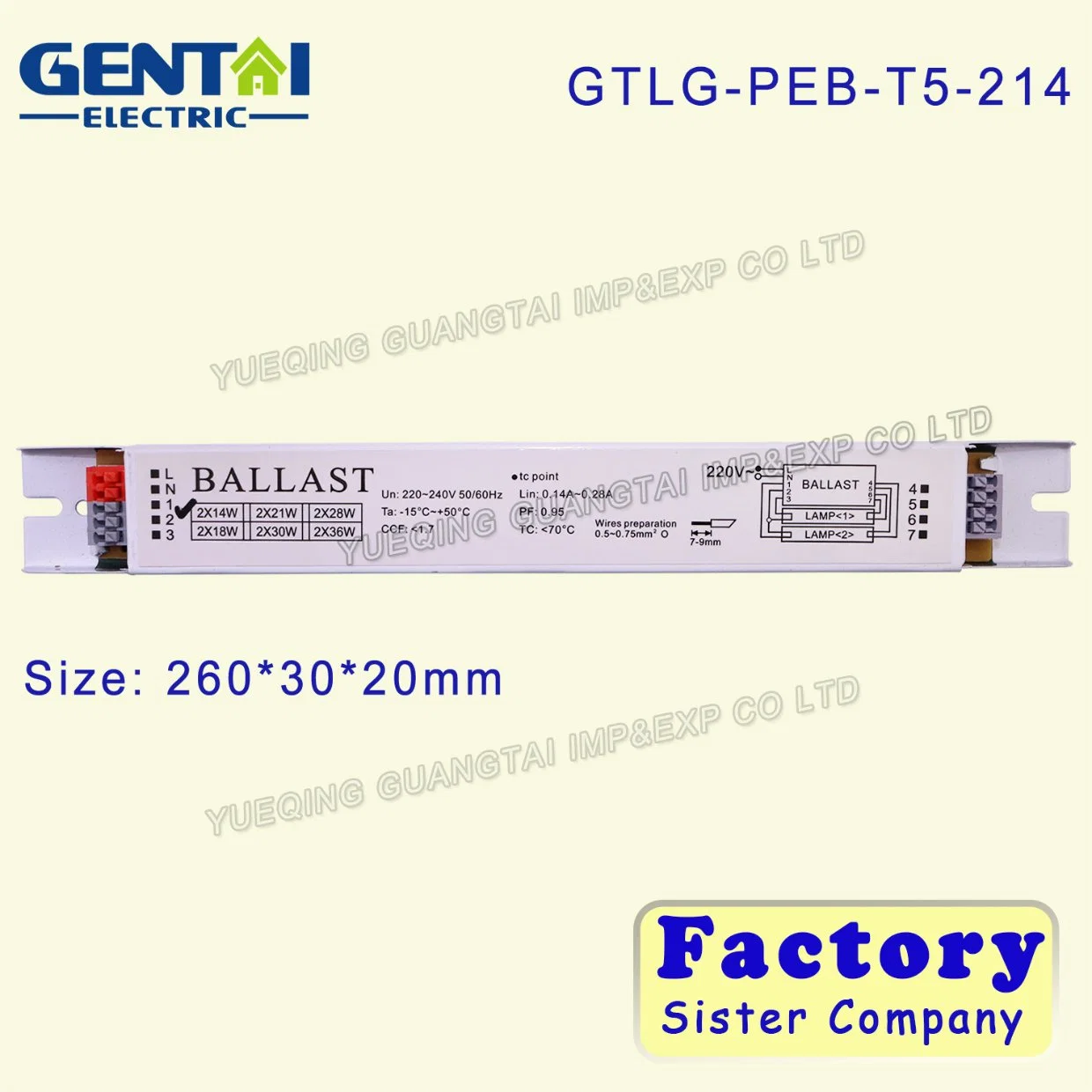 Quality Supplier 2*14W Electronic Ballast for Germicidal Lamp Support Customization