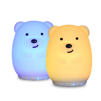 Colorful Bt Speaker Latest USB Cartoon Silicone Bunny RGB LED Night Light Bear Music Lamp Wireless Bedside Lamp for Children Baby